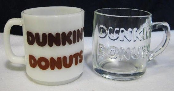 2 Dunkin Donuts Mugs Fire King & Glasbake 2 Dunkin Donuts Mugs Fire King & Glasbake