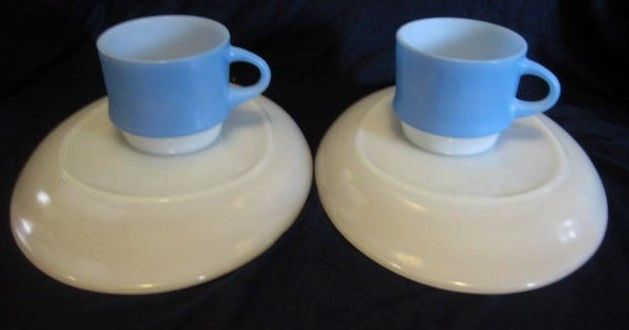 2 Fire King Blue Mosaic Snack Set including 4 pieces - 10% Off Sale September 2 Fire King Blue Mosaic Snack Set including 4 pieces - 10% Off Sale September