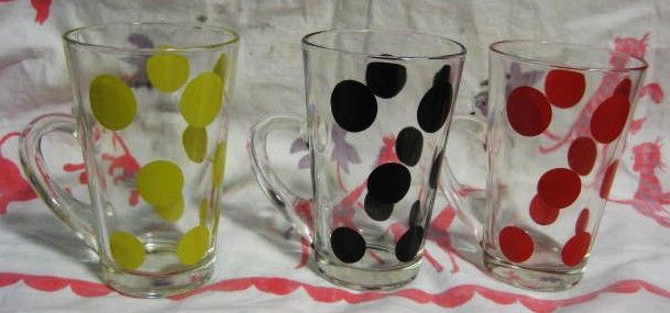 3 Fire King Polk Dot Patio Mugs 3 Fire King Polk Dot Patio Mugs
