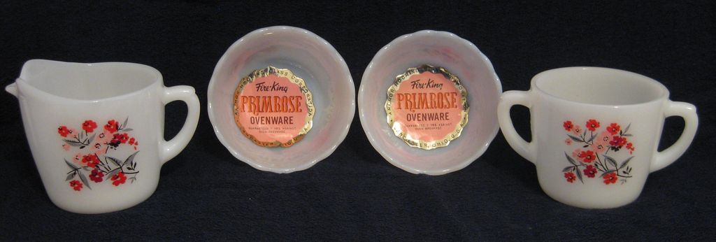 4 Piece Set Fire King Primrose 4 Piece Set Fire King Primrose