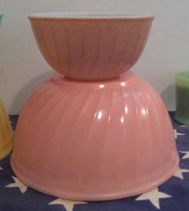 Complete Box Set of Fire King 4 Rainbow Mixing Bowl - Unused Complete Box Set of Fire King 4 Rainbow Mixing Bowl - Unused