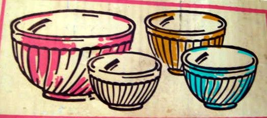Complete Box Set of Fire King 4 Rainbow Mixing Bowl - Unused Complete Box Set of Fire King 4 Rainbow Mixing Bowl - Unused
