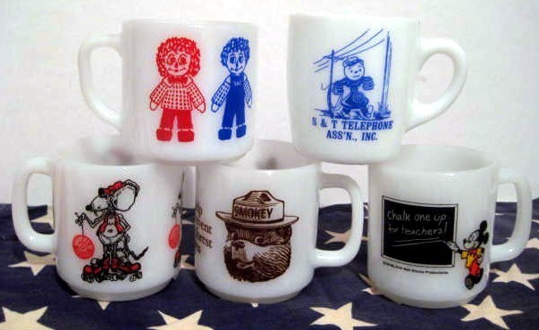 Lot of 5 Character Mugs - Mouse on Roller Skates Mickey Mouse Raggedy Ann Smokey Lot of 5 Character Mugs - Mouse on Roller Skates Mickey Mouse Raggedy Ann Smokey