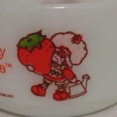 4 Pieces Fire King Strawberry Shortcake 2 Bowls & 2 Mugs 4 Pieces Fire King Strawberry Shortcake 2 Bowls & 2 Mugs