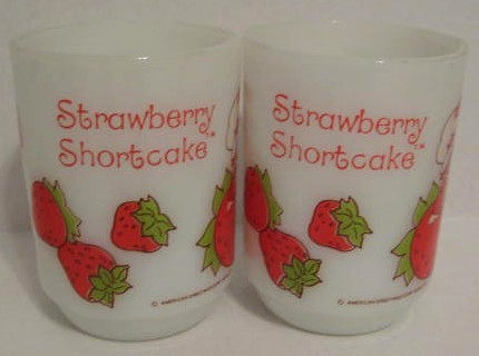 4 Pieces Fire King Strawberry Shortcake 2 Bowls & 2 Mugs 4 Pieces Fire King Strawberry Shortcake 2 Bowls & 2 Mugs