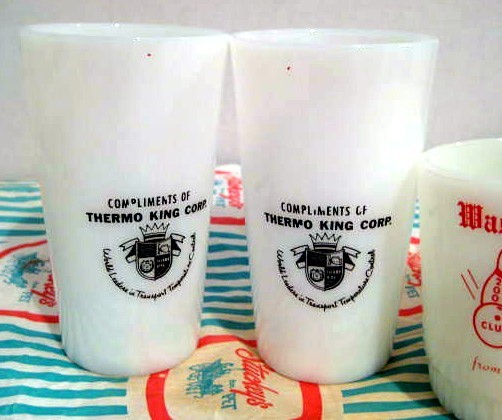 2 Fire King Bowling Mugs & 2 Bowling Tumblers 2 Fire King Bowling Mugs & 2 Bowling Tumblers