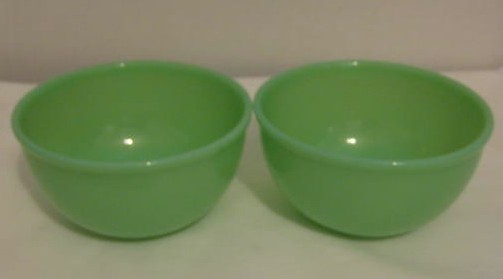 2 Fire King Beaded Rim Jadeite Bowls 2 Fire King Beaded Rim Jadeite Bowls