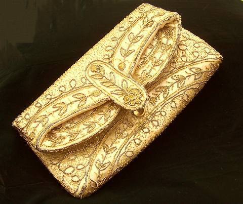 Vintage Hand Made Beaded Clutch Purse France Vintage Hand Made Beaded Clutch Purse France