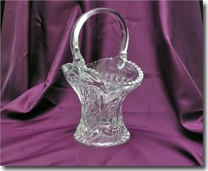 Vintage Unmarked Glass Basket Vintage Unmarked Glass Basket