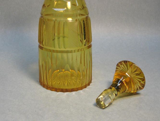 Yellow Cut Glass Decanter ca. 1910 Yellow Cut Glass Decanter ca. 1910