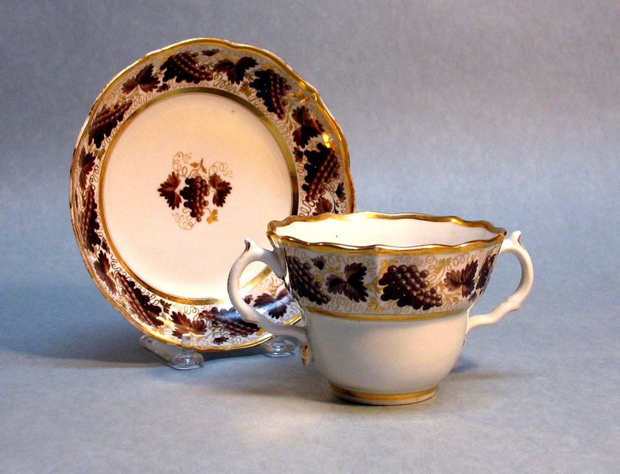 Barr Period Worcester Porcelain Chocolate Cup/saucer circa 1800 Barr Period Worcester Porcelain Chocolate Cup/saucer circa 1800