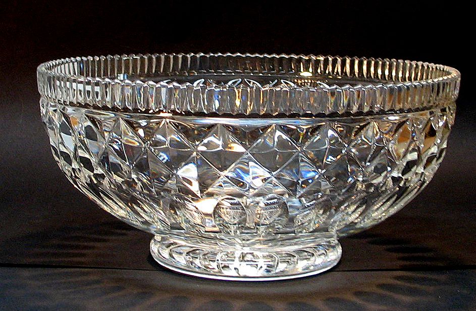 Large Anglo-Irish Style Cut Glass Bowl Large Anglo-Irish Style Cut Glass Bowl