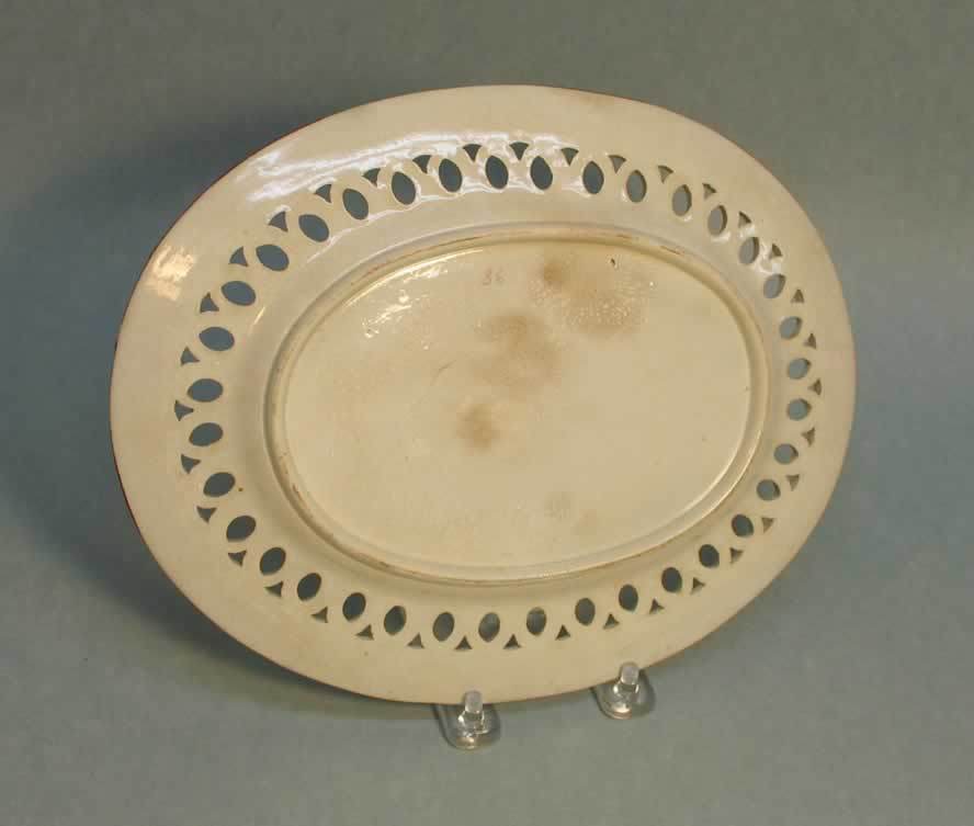 Decorated Creamware Reticulated Tray Decorated Creamware Reticulated Tray