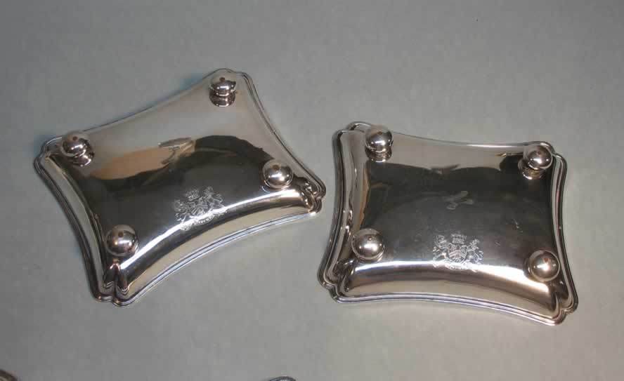 Pair Sheffield Plate Serving Dishes Pair Sheffield Plate Serving Dishes