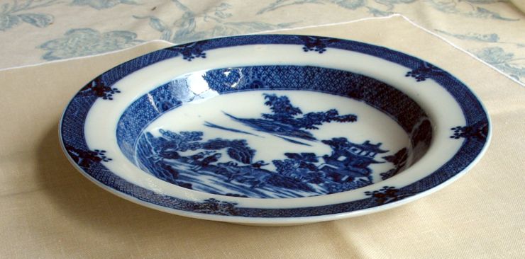 Pearlware Soup Plate Water Buffalo Pattern Pearlware Soup Plate Water Buffalo Pattern