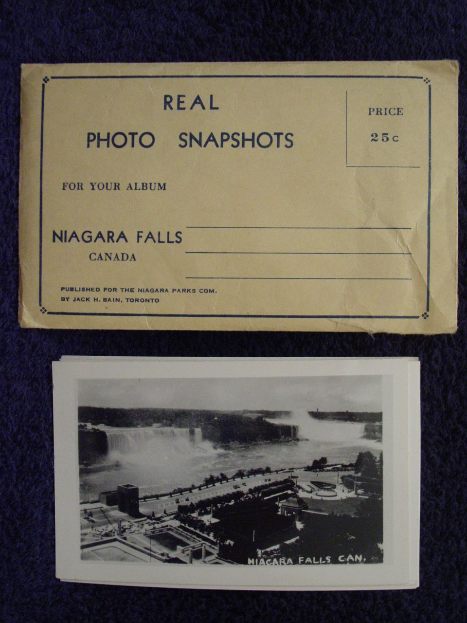 Set 1940-50s NIAGARA FALLS,Canada/US 10 Velox PHOTO Snapshots w/Mailing Envelope by Jack Bain, Toronto Set 1940-50s NIAGARA FALLS,Canada/US 10 Velox PHOTO Snapshots w/Mailing Envelope by Jack Bain, Toronto