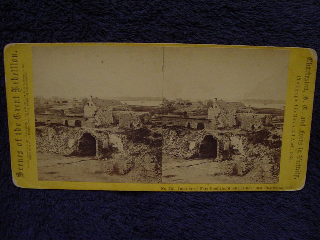 1865 Civil War FORT MOULTRIE Sally Port & Ruins John P Soule Stereoview Charleston, SC Moultrieville in Distance 1865 Civil War FORT MOULTRIE Sally Port & Ruins John P Soule Stereoview Charleston, SC Moultrieville in Distance