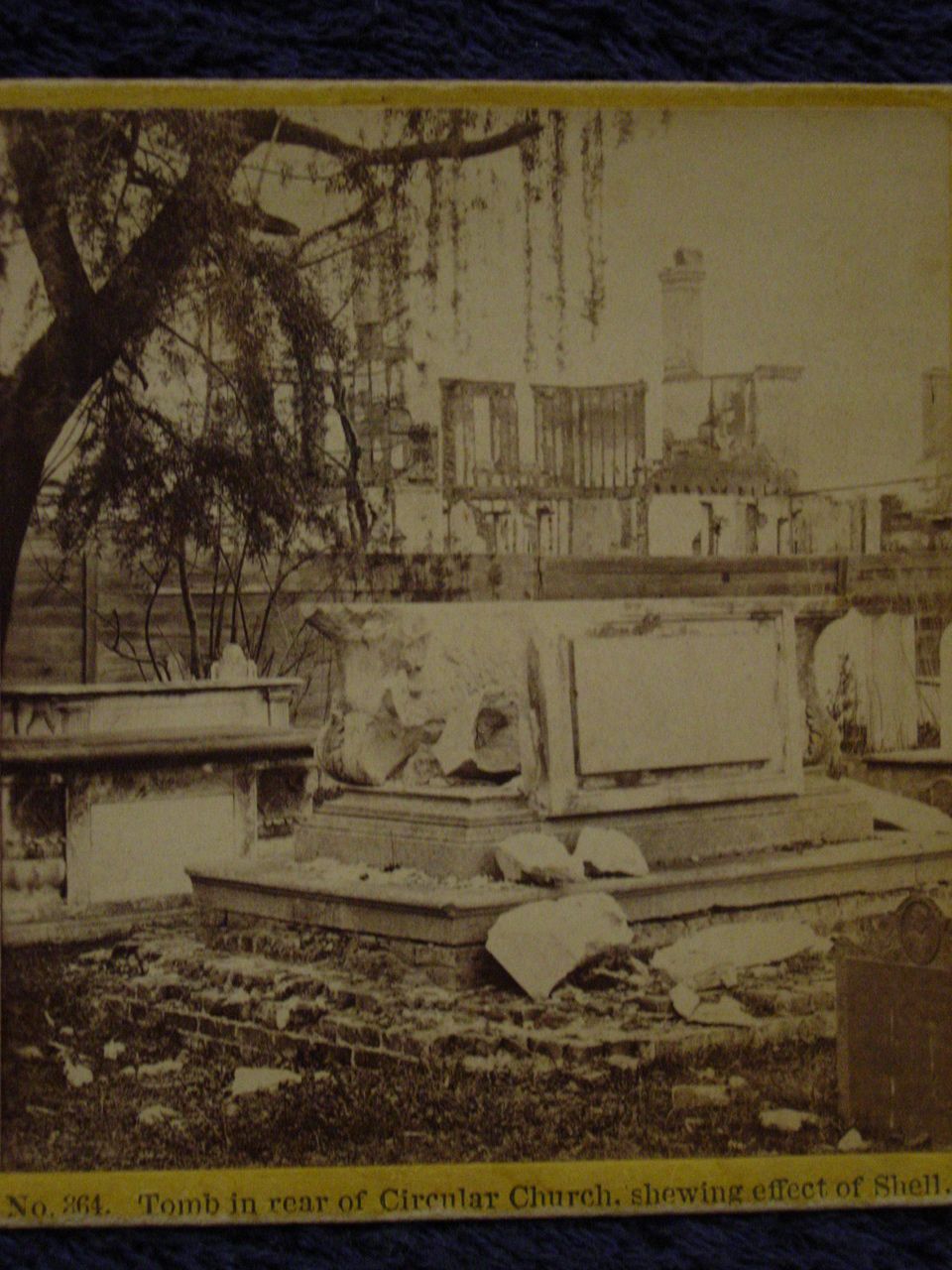 1865 Civil War CHARLESTON, SC Building Ruins & Shell Damage John P Soule Stereoview Tomb at Circular Church 1865 Civil War CHARLESTON, SC Building Ruins & Shell Damage John P Soule Stereoview Tomb at Circular Church