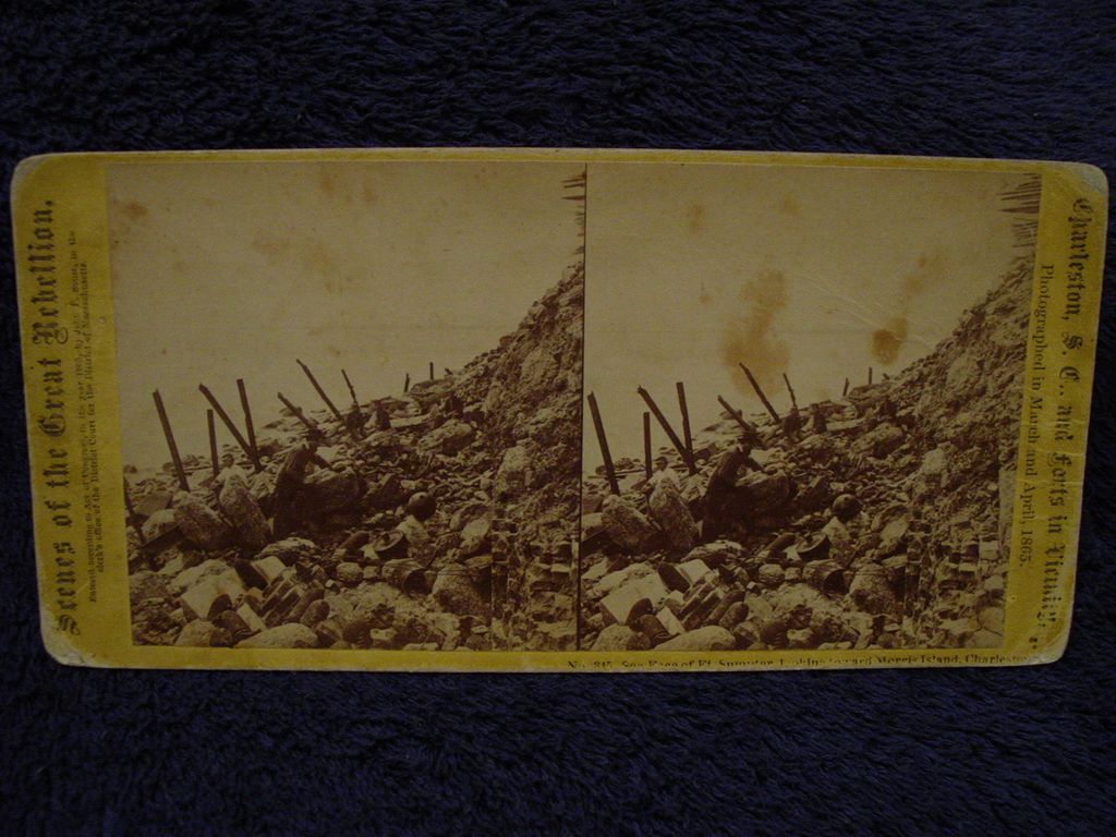 1865 Civil War FORT SUMTER John P Soule Stereoview Charleston,SC Sea Face DEBRIS toward Morris Island 1865 Civil War FORT SUMTER John P Soule Stereoview Charleston,SC Sea Face DEBRIS toward Morris Island