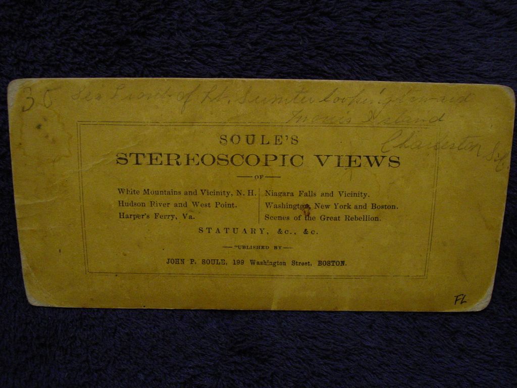 1865 Civil War FORT SUMTER John P Soule Stereoview Charleston,SC Sea Face DEBRIS toward Morris Island 1865 Civil War FORT SUMTER John P Soule Stereoview Charleston,SC Sea Face DEBRIS toward Morris Island
