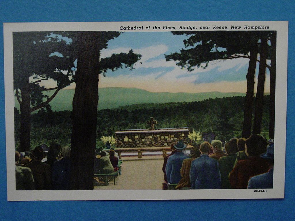 1915-30 Cathedral of the Pines, Rindge / Keene, NH Unused White Border Curteich Postcard 1915-30 Cathedral of the Pines, Rindge / Keene, NH Unused White Border Curteich Postcard