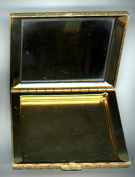 Brushed Gold Metal And Rhinestone Max Factor Compact Brushed Gold Metal And Rhinestone Max Factor Compact