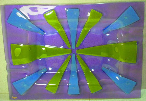 Mid Century Modern Higgins Art Glass Tray, 1950's! Mid Century Modern Higgins Art Glass Tray, 1950's!
