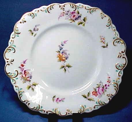 Soft Paste Porcelain Cake Plate with Hand Painted Flowers Soft Paste Porcelain Cake Plate with Hand Painted Flowers