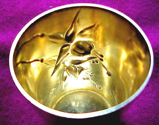 Victorian Silver Shot Glass with Embossed Fuchsia Flowers Victorian Silver Shot Glass with Embossed Fuchsia Flowers