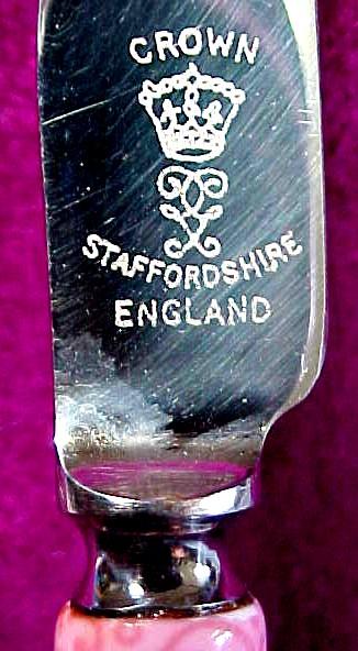 Crown Staffordshire Fine China Butter Pat and Knife Crown Staffordshire Fine China Butter Pat and Knife