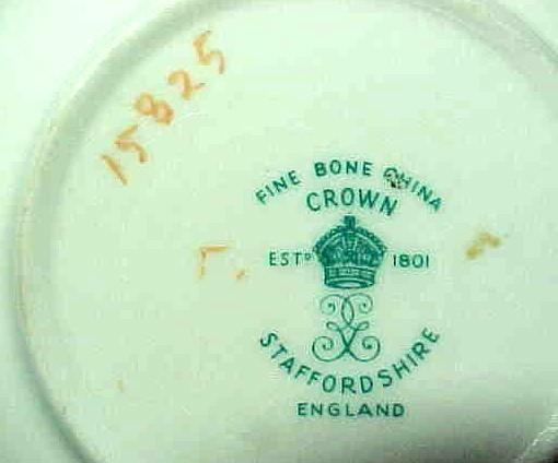 Crown Staffordshire Fine China Butter Pat and Knife Crown Staffordshire Fine China Butter Pat and Knife