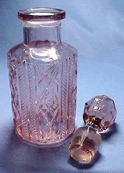 Early Mold Blown Pink Cologne Bottle C19th Early Mold Blown Pink Cologne Bottle C19th