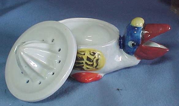 Reamer Juicer Figural China Toucan Bird 1930s Reamer Juicer Figural China Toucan Bird 1930s