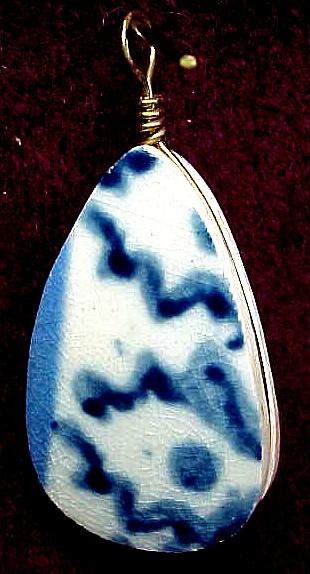 Pendant Fashioned from Antique Pottery Shard Pendant Fashioned from Antique Pottery Shard