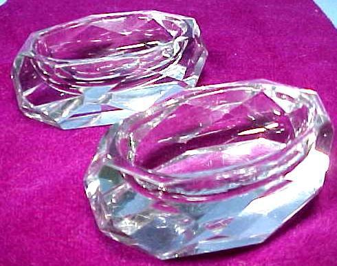 Pair of Faceted Cut Crystal Open Salts Pair of Faceted Cut Crystal Open Salts