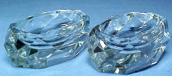 Pair of Faceted Cut Crystal Open Salts Pair of Faceted Cut Crystal Open Salts