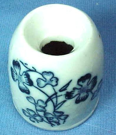 Rare Inkwell Salt Glazed Stoneware Blue Decoration Rare Inkwell Salt Glazed Stoneware Blue Decoration