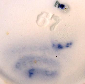 Flow Blue Porcelain Butter Pat Flow Blue Porcelain Butter Pat