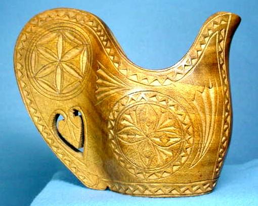 Scandinavian Hand Carved Wood Ornamental Pitcher Scandinavian Hand Carved Wood Ornamental Pitcher