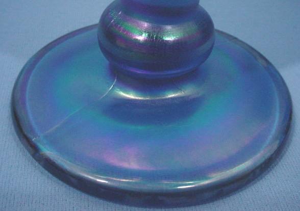 Fenton Fan Vase Gorgeous Iridescent Blue Original Label Fenton Fan Vase Gorgeous Iridescent Blue Original Label