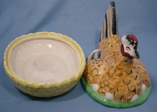 Staffordshire Pottery Hen On Nest Covered Dish Staffordshire Pottery Hen On Nest Covered Dish