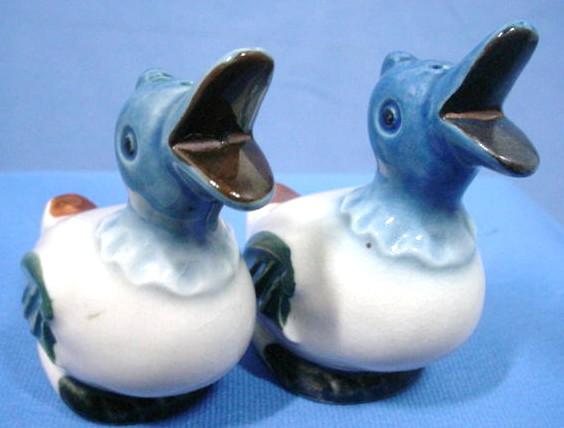 Figural Duck Salt and Pepper Shakers Hand Painted Figural Duck Salt and Pepper Shakers Hand Painted