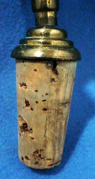 Vintage Bottle Stopper with Figural Brass Handle Vintage Bottle Stopper with Figural Brass Handle