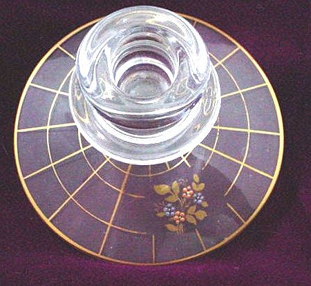 Art Deco Candle Holder Satin Glass with Gold and Enamel Decoration Art Deco Candle Holder Satin Glass with Gold and Enamel Decoration