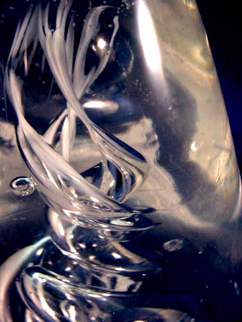 Blown Glass Paperweight with Dramatic Design Blown Glass Paperweight with Dramatic Design