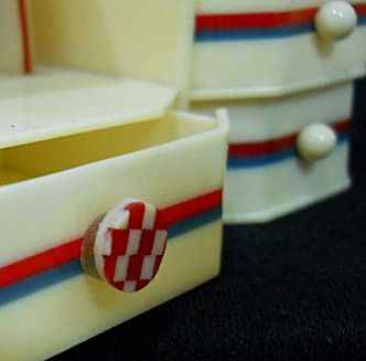 Art Deco Bakelite Dollhouse Dresser with Swing Mirror Art Deco Bakelite Dollhouse Dresser with Swing Mirror