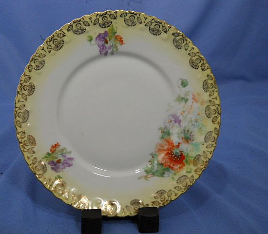 Victorian Porcelain Plate Hand Painted 3 Available Victorian Porcelain Plate Hand Painted 3 Available