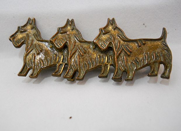 Scottie Dogs Bar Pin Brooch Vintage Scottie Dogs Bar Pin Brooch Vintage