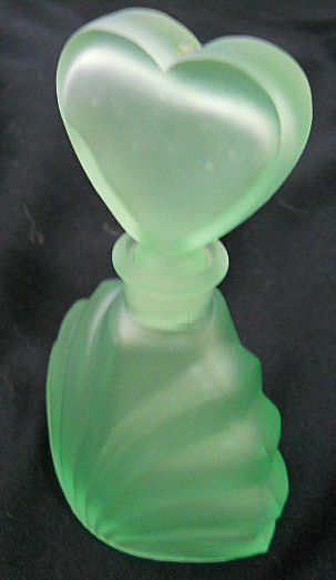 Satin Glass Perfume with Heart Shaped Stopper Satin Glass Perfume with Heart Shaped Stopper