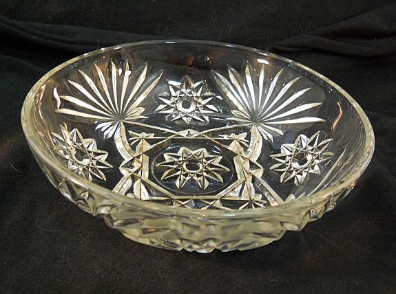 Pressed Glass Covered Candy Dish Vintage Pressed Glass Covered Candy Dish Vintage